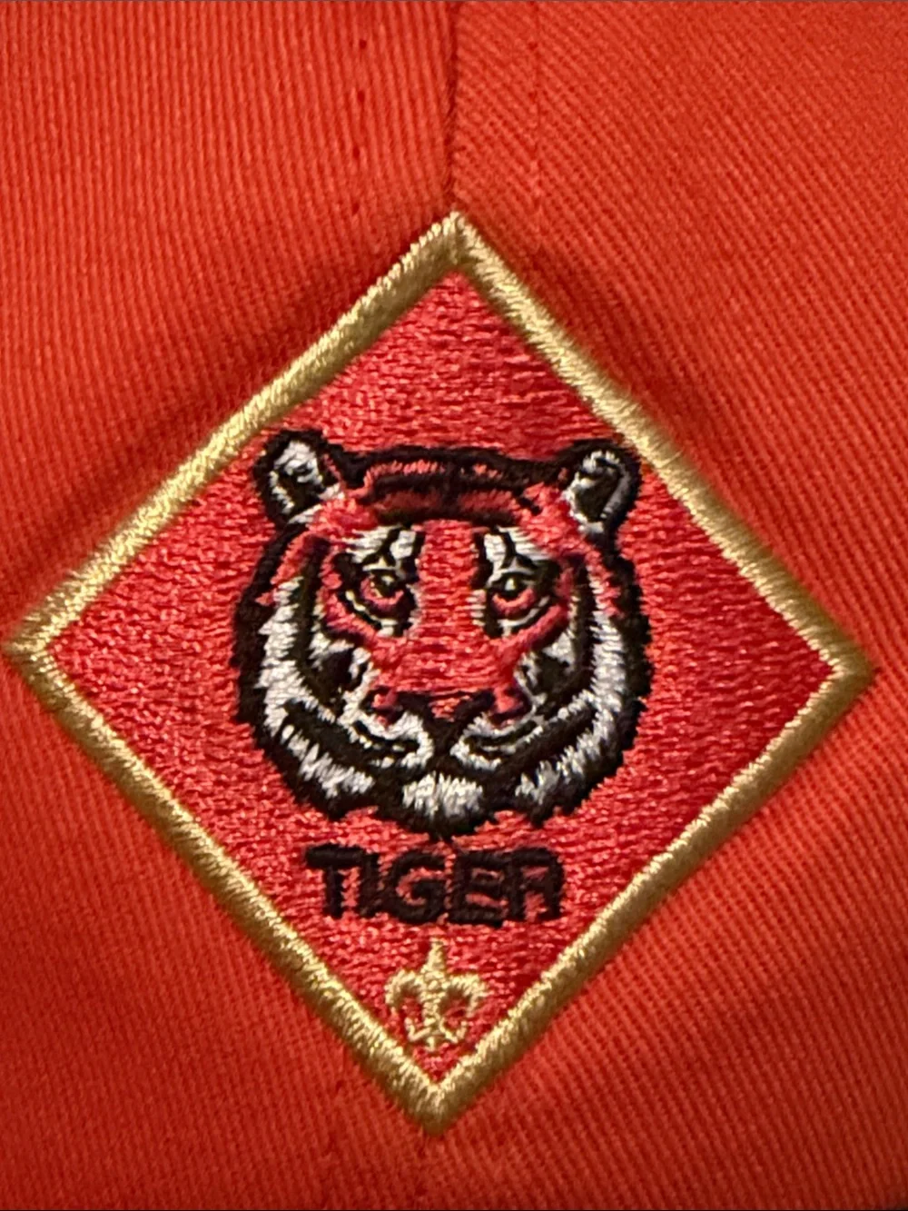Boy’s Tiger Scout uniform hat Boy Scouts of America ax M/L Velcro adjustable